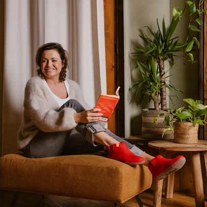 Tofvel Mula Wollfilz-Pantoffel Red