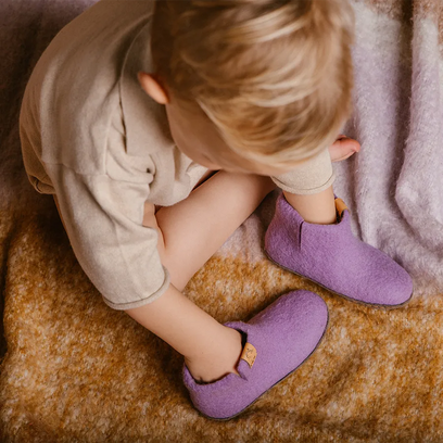 Tofvel Luna Kids Wollfilz-Pantoffel Lilac