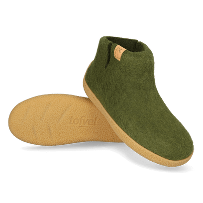 Rabara Maha Wollfilz-Hausschuhe Olive Green