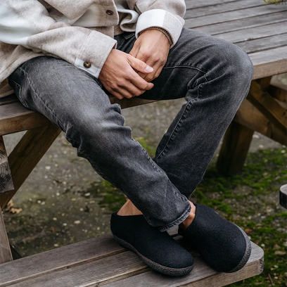 Tofvel Slipa Wollfilz-Pantoffel Black