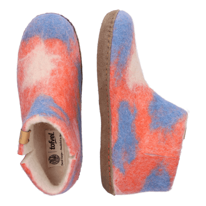 Mula Lungta Wollfilz-Pantoffel Red/White/Blue