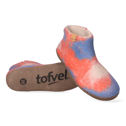 Mula Lungta Wollfilz-Pantoffel Red/White/Blue
