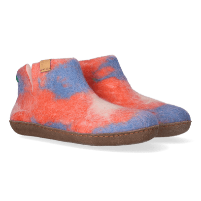 Mula Lungta Wollfilz-Pantoffel Red/White/Blue