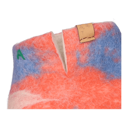 Mula Lungta Wollfilz-Pantoffel Red/White/Blue