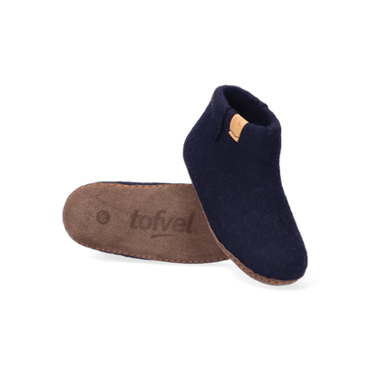 Luna Kids Wollfilz-Pantoffel Navy Blue