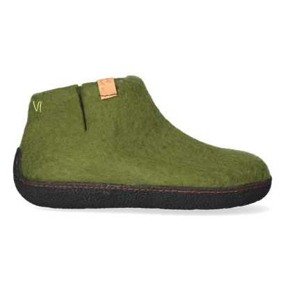 Rabara Wollfilz-Hausschuhe Olive Green Rabara Wollfilz-Pantoffel Olive Green