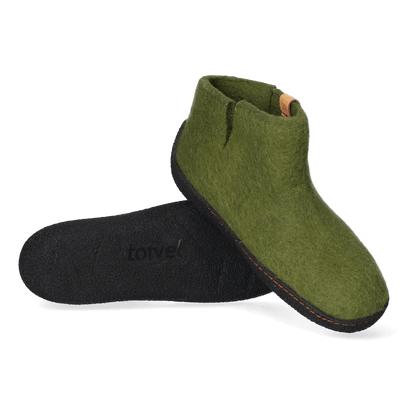 Rabara Wollfilz-Pantoffel Olive Green