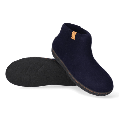 Rabara Wollfilz-Pantoffel Navy Blue