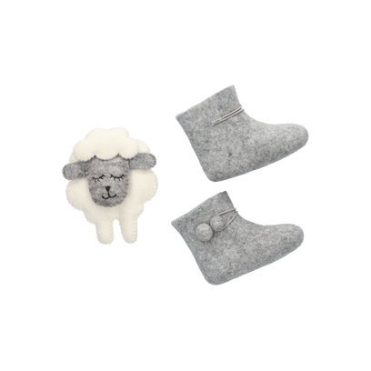 Juna + Lala Wollfilz Babyschühchen Grey