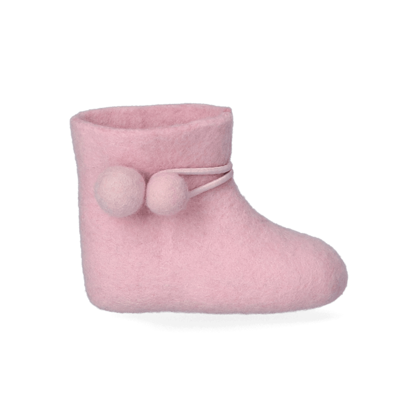 Juna + Lala Wollfilz Babyschühchen Pink